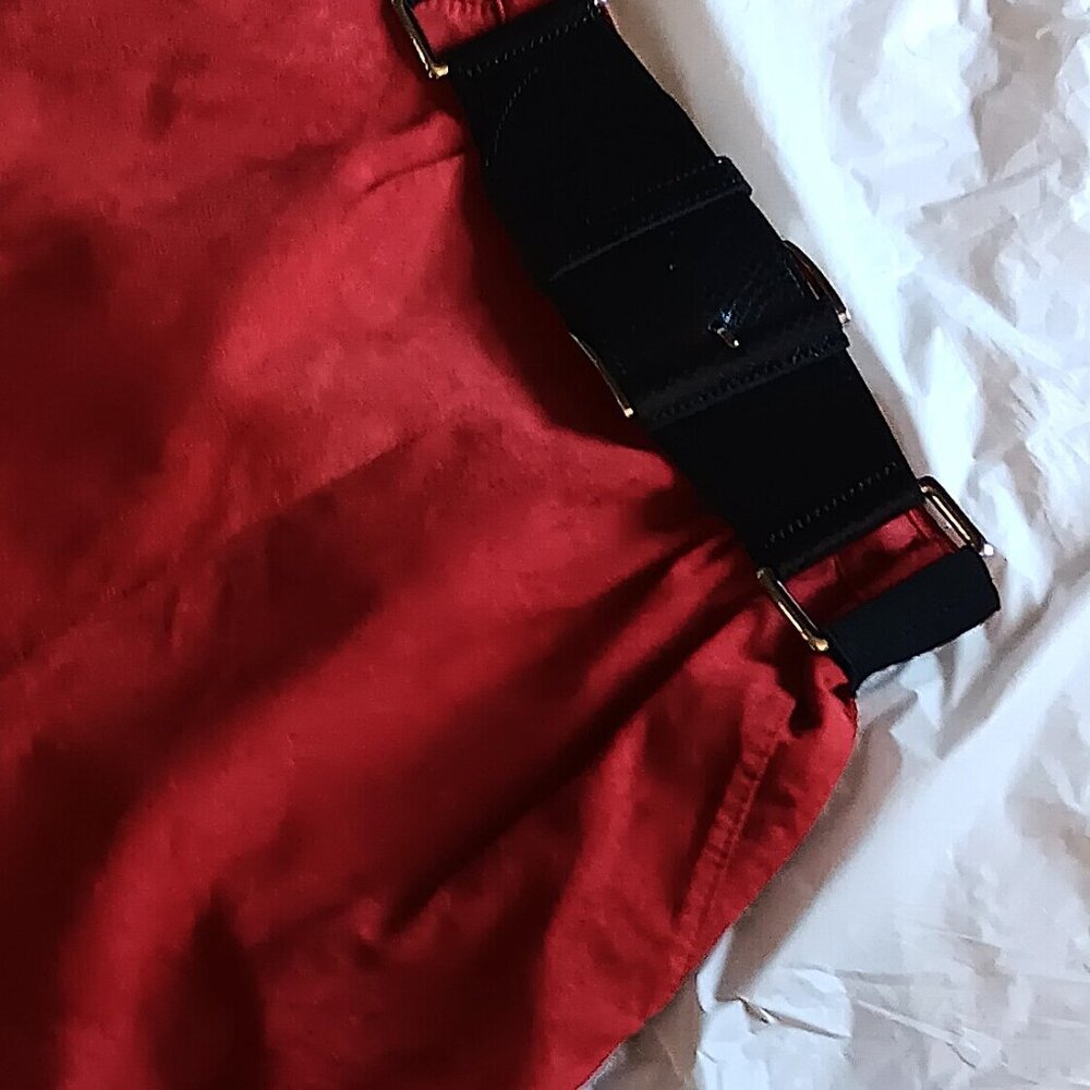 HOT STYLE! RED SUEDE SKIRT, 12 M - Picture 2 of 6
